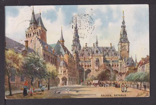 Ansichtskarte Aachen NRW Rathaus 1911 Antwerpen Belgien