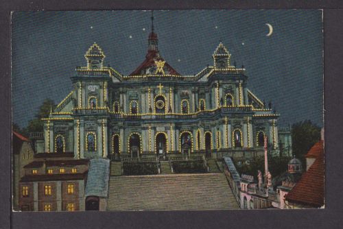 Ansichtskarte Albendorf Breslau Schlesien Ostgebiete Gnadenkirche beleuchtet