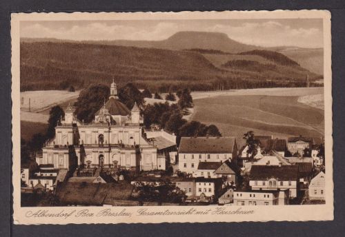 Ansichtskarte Albendorf Breslau Schlesien Ostgebiete Gesamtansicht m. Heuscheuer