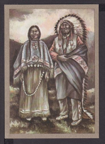 Ansichtskarte Indianer Paar um 1900