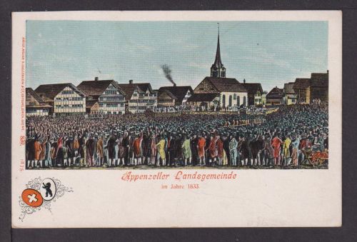 Ansichtskarte Appenzell Schweiz Landsgemeinde 1833