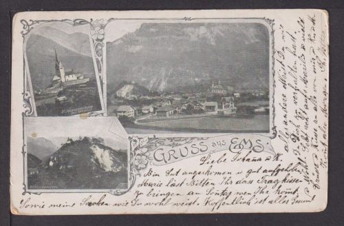 Jugendstil Ansichtskarte Ems Lengnau Schweiz 1913 Baden