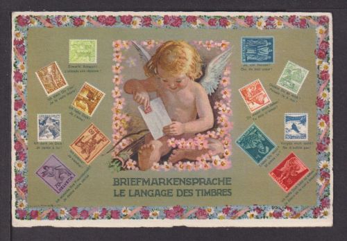 Ansichtskarte Briefmarken Sprache Le Langage des Timbres Schweiz