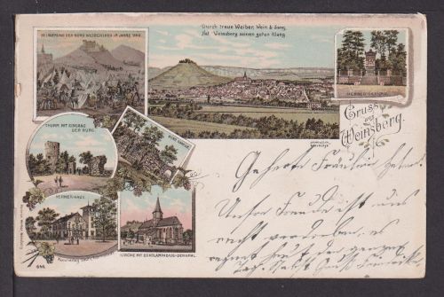 Litho Ansichtskarte Weinsberg Baden-Württemberg 1896 Stuttart
