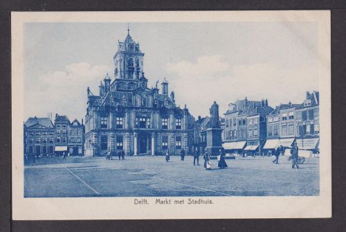 Ansichtskarte Delft Niederlande Markt mit Stadthaus