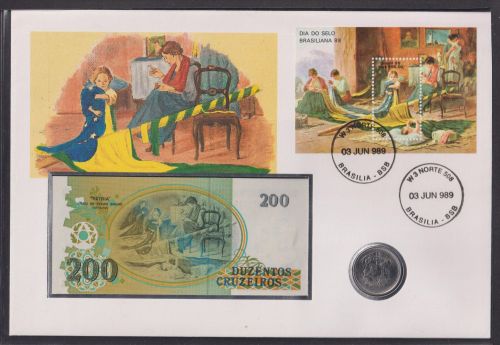 Geldschein Banknote Banknotenbrief Brasilien Südamerika exotisches Motiv
