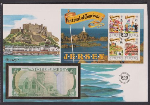 Geldschein Banknote Banknotenbrief Jersey Großbritannien Europa exotisches Motiv