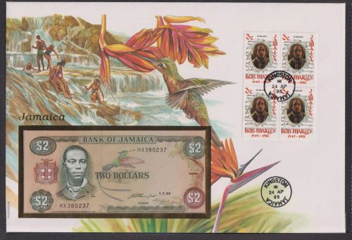 Geldschein Banknote Banknotenbrief Jamaica Karibik exotisches Motiv Vögel