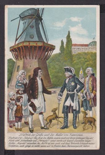 Ansichtskarte Adel Monarchie Friedrich der Große und der Müller von Sanssouci