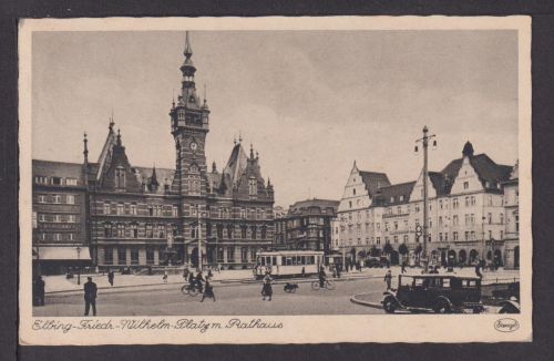 Auto Ansichtskarte Elbing Ostgebiete Ostpreußen Rathaus Falkensee Brandenburg