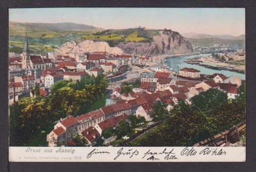 Ansichtskarte Aussig Böhmen Ostgebiete Tschechien 1903 Gera Thüringen