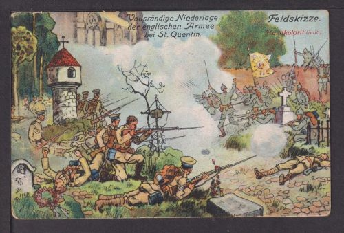 Ansichtskarte 1.Weltkrieg Niederlage der englischen Armee St Quentin Frankreich