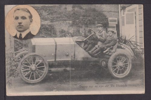 Ansichtskarte Arthur Duray Automobil Rennfahrer De Dietrich Auto Oldtimer