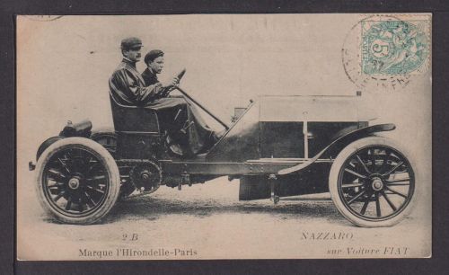 Ansichtskarte Felice Nazzaro Automobil Rennfahrer FIAT 1907 Barentin Frankeich