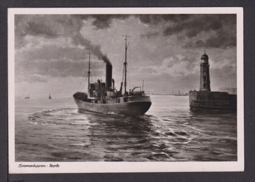 Ansichtskarte Schiffe Schifffahrt Seefahrt Bremerhaven Mole Bremen
