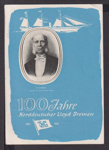 Ansichtskarte Reklame Schiffe Schifffahrt 100 Jahre Norddeutscher LLoyd Bremen