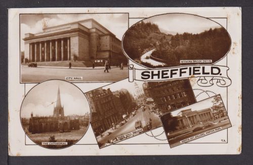 Ansichtskarte Sheffield Großbritannien 1956 Fakenham