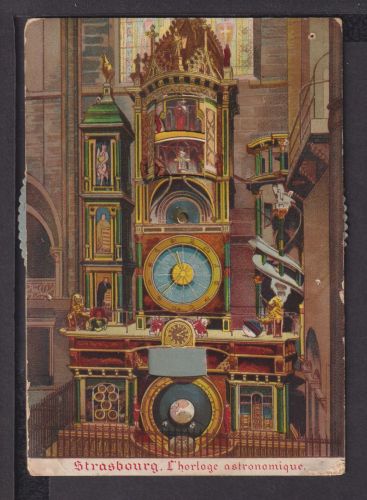 Ansichtskarte Mechanische Drehkarte Straßburg Astronomische Uhr
