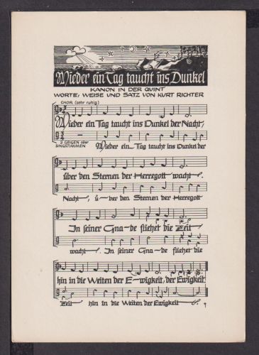 Ansichtskarte Künstler Musiker Kurt Richter Wieder ein Tag taucht ins Dunkel