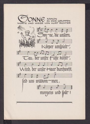 Musik Ansichtskarte Künstler Musiker Kurt Richter Sonne
