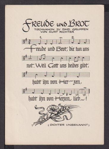 Musik Ansichtskarte Künstler Musiker Kurt Richter Freude und Brot