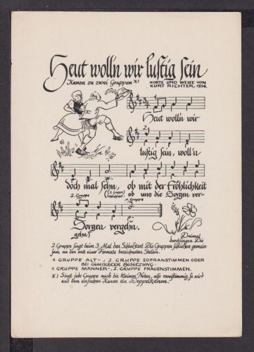 Musik Ansichtskarte Künstler Musiker Kurt Richter Heut wolln wir lustig sein