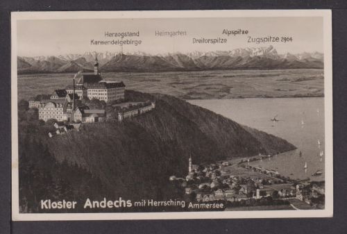 Ansichtskarte Kloster Andechs Bayern Herrsching Ammersee Sulzberg