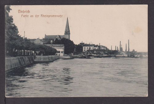 Ansichtskarte Biebrich Rheinland-Pfalz Rheinpromenade Konstanz Baden-Württemberg