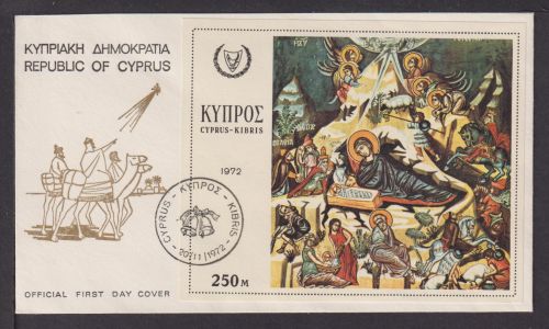 Briefmarken Zypern griechisch Europa Brief Block Weihnachten 1972 Griechenland