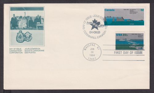 Briefmarken Canada USA Brief 1984 St Lawrence Seaway