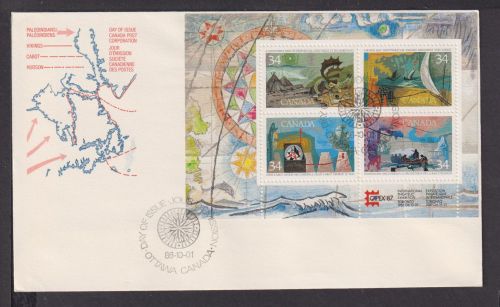 Briefmarken Kanada Übersee Brief Block 1986 Intern Philatelie Ausstellung