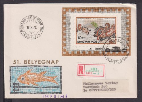 Briefmarken Ungarn Europa Brief Block 1978 Pannoniai Mozaik