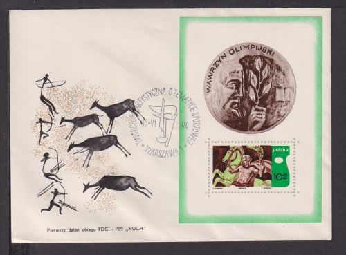 Briefmarken Polen Europa Brief Block 1970 Olympia