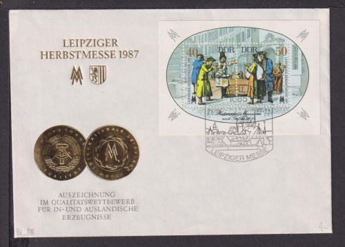 Briefmarken DDR Europa Brief Block 1987 Leipziger Herbstmesse