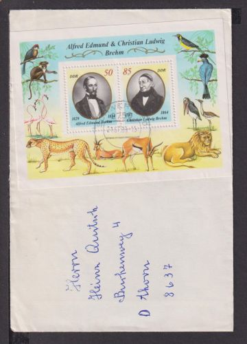 Briefmarken DDR Europa Brief Block 1989 Gebrüder Brehm