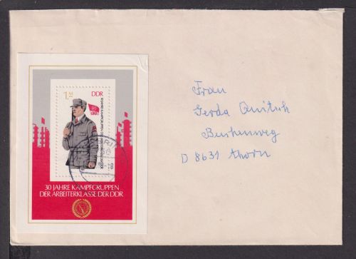 Briefmarken DDR Europa Brief Block 1983 30 Jahre Kampfgruppen der Arbeiterklasse
