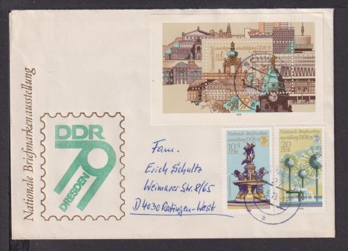 Briefmarken DDR Europa Brief Block 1979 Nationale Briefmarkenausstellung