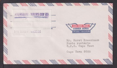 Flugpost airmail Walfischbucht Walwisbaai Namibia Afrika Brief Automatenmarken