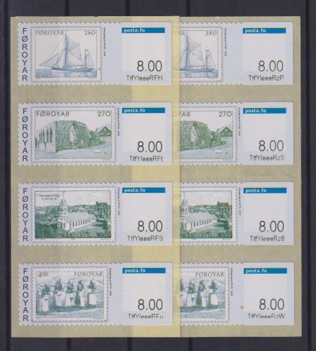 Dänemark Färoer ATM Automatenmarken Philatelie Briefmarken postfrisch 2014 8 St.