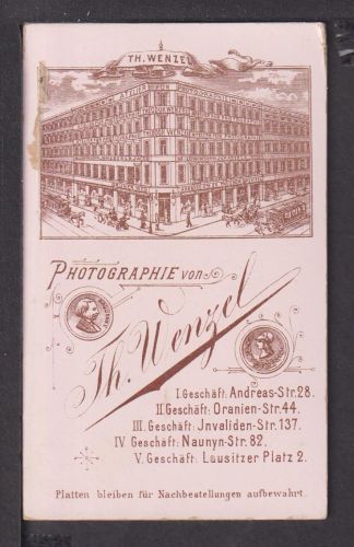 Foto alte selt. illustrierte Fotoplatte Reklame Photographie Theodor Wenzel