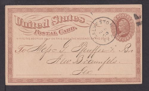 USA Privatganzsache K1 Galveston Texas New Braunfels Reklame Kaufman & Runge