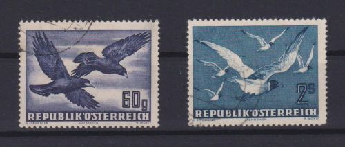 Flugpost Österreich 955-956 gestempelt Vögel 1950 KatWert 20,00
