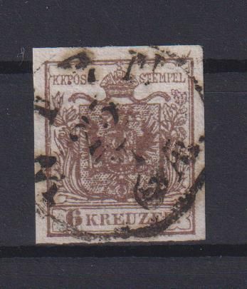 Briefmarken Österreich 4 6 Kreuzer braun Kaiserreich Ausgabe 1850 Wappen