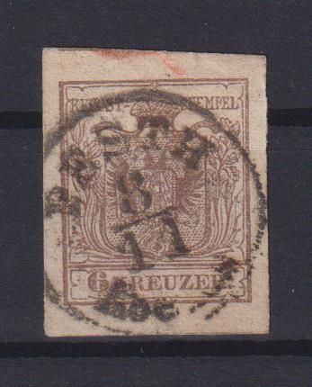 Briefmarken Österreich 4 6 Kreuzer braun Kaiserreich Ausgabe 1850 Wappen