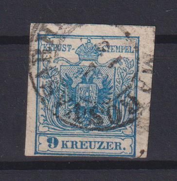 Briefmarken Österreich Klassik 5 9 Kreuzer blau Kaiserreich Ausgabe 1850 Wappen