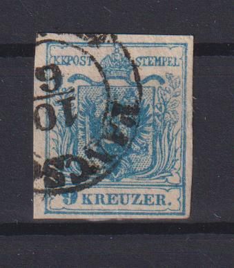 Briefmarken Österreich Klassik 5 9 Kreuzer blau Kaiserreich Ausgabe 1850 Wappen