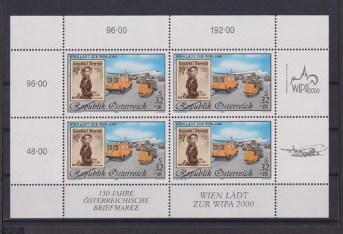 Österreich 2292 I Kleinbogen Briefmarkenausstellung WIPA 2000 Luxus Kat 36,00