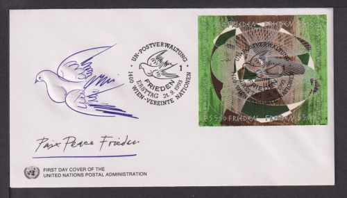 Briefmarken UNO Vereinte Nationen Brief Block 1993 Frieden