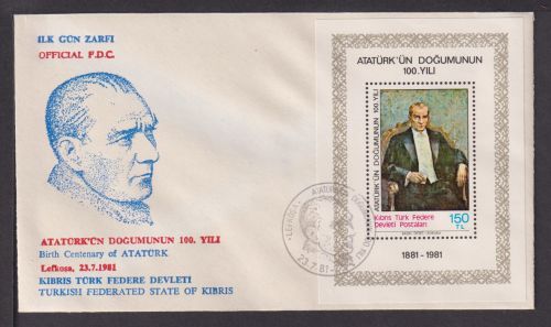 Briefmarken Türkei Europa Brief Block 1981 Atatürk 100. Geburtstag