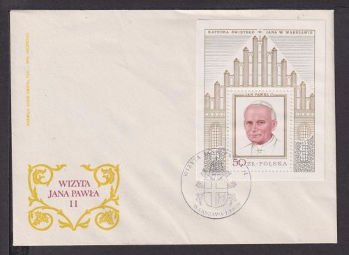 Briefmarken Polen Europa Brief Block 1970 Papst Johannes Paul II